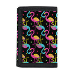 Colorful Flamingo Pattern Print Trifold Wallet