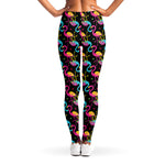 Colorful Flamingo Pattern Print Women's Leggings