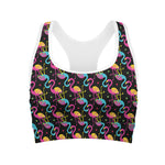 Colorful Flamingo Pattern Print Women's Sports Bra