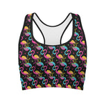 Colorful Flamingo Pattern Print Women's Sports Bra
