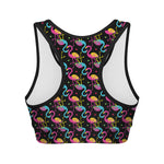 Colorful Flamingo Pattern Print Women's Sports Bra