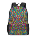 Colorful Floral Mandala Print 17 Inch Backpack
