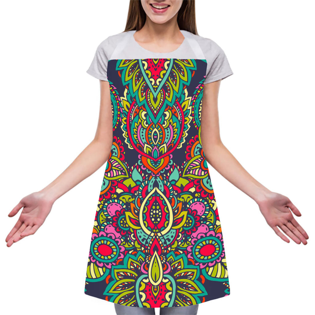 Colorful Floral Mandala Print Adjustable Apron