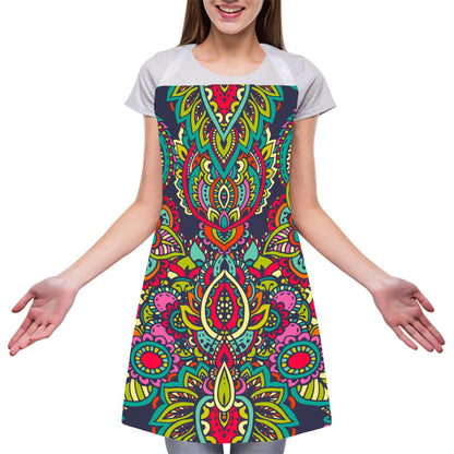 Colorful Floral Mandala Print Adjustable Apron