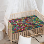 Colorful Floral Mandala Print Baby Crib Sheet