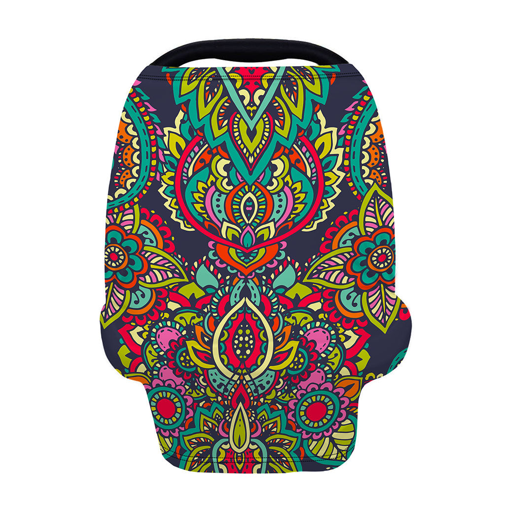 Colorful Floral Mandala Print Baby Seat Cover