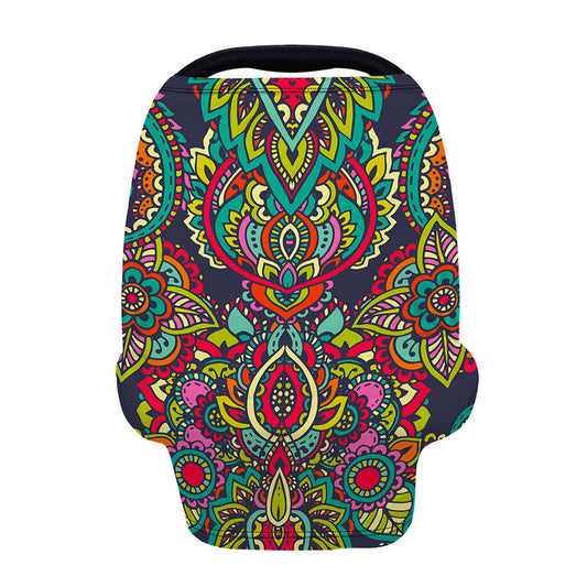 Colorful Floral Mandala Print Baby Seat Cover