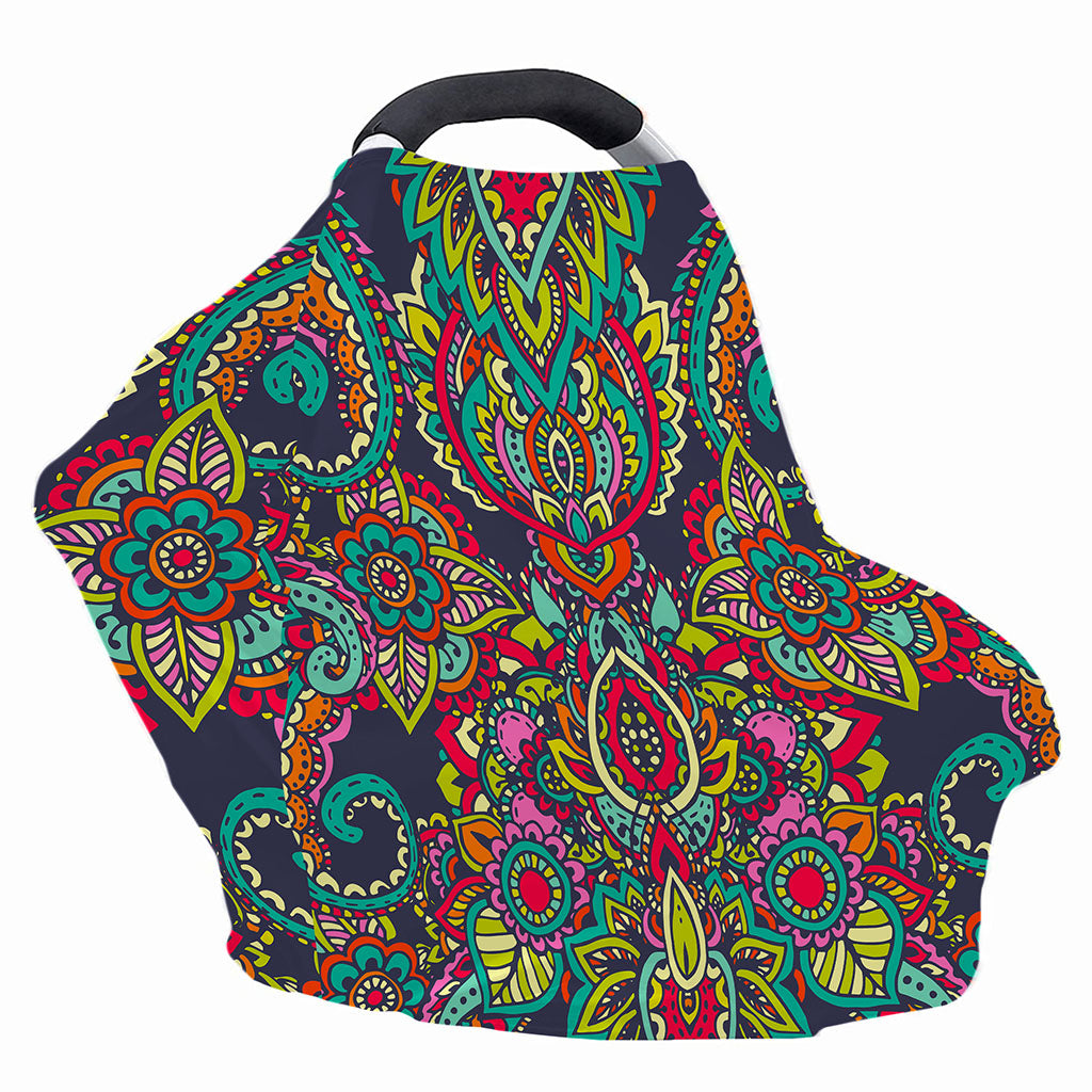 Colorful Floral Mandala Print Baby Seat Cover