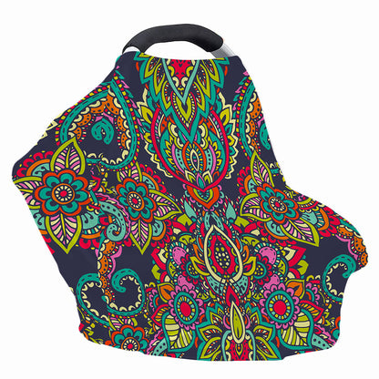 Colorful Floral Mandala Print Baby Seat Cover