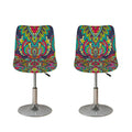 Colorful Floral Mandala Print Bar Stool Covers