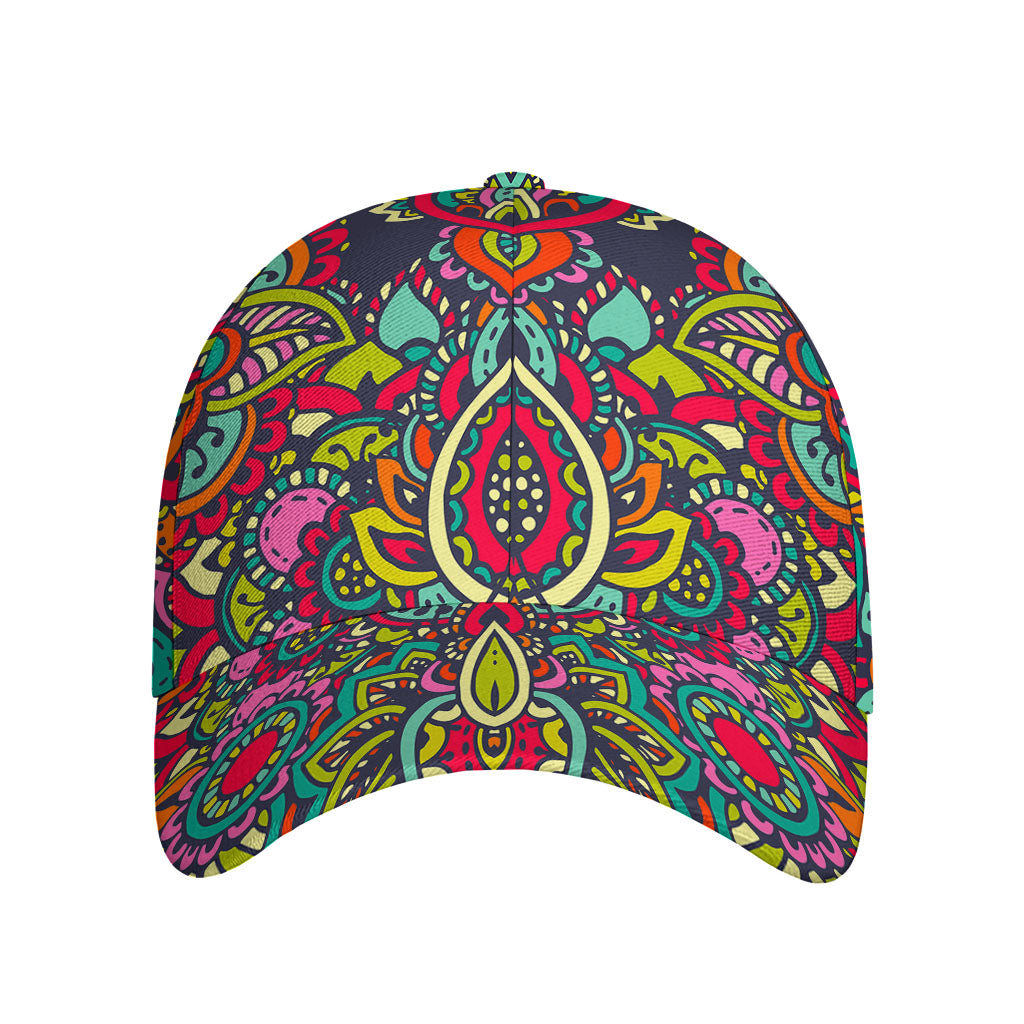 Colorful Floral Mandala Print Baseball Cap