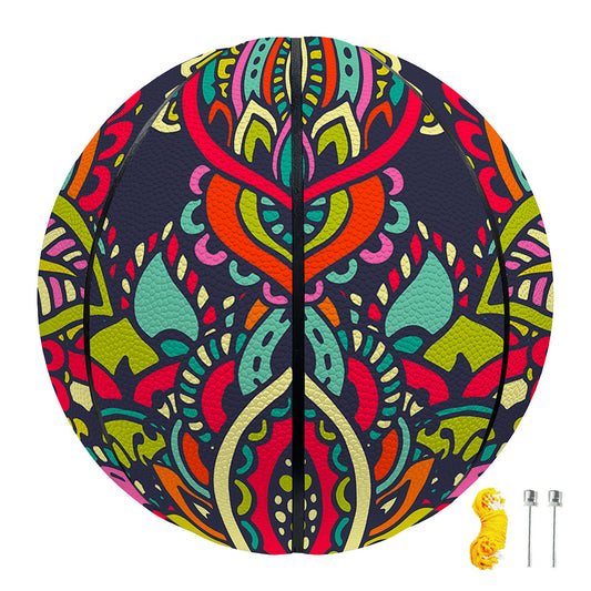Colorful Floral Mandala Print Basketball