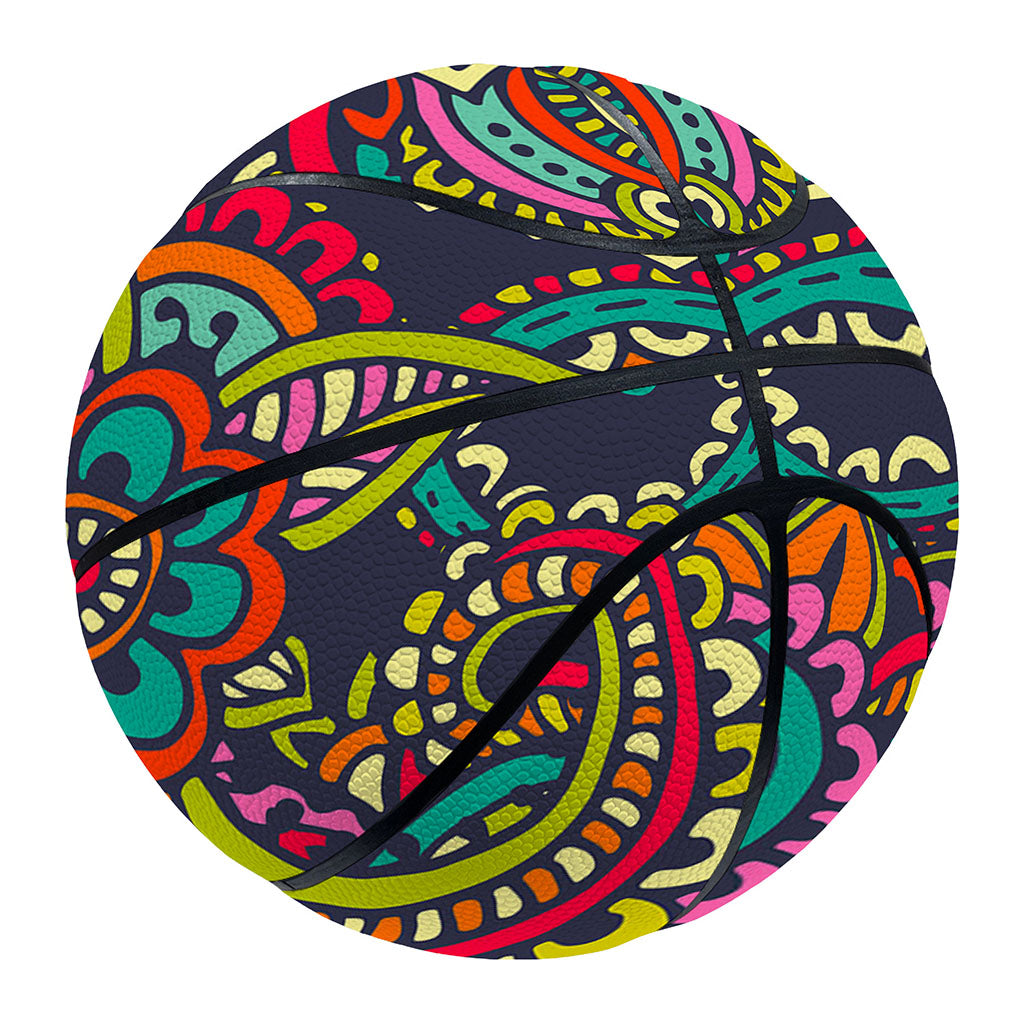 Colorful Floral Mandala Print Basketball