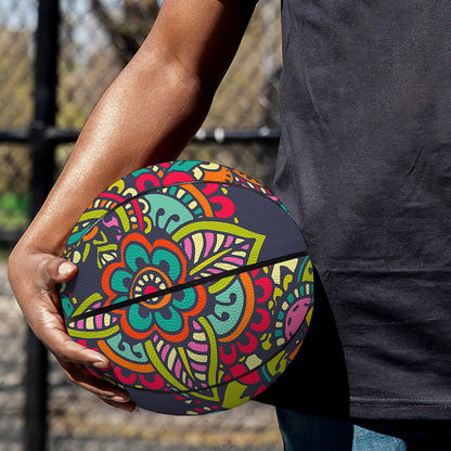 Colorful Floral Mandala Print Basketball