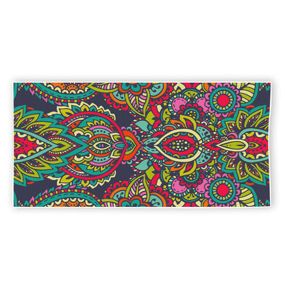 Colorful Floral Mandala Print Beach Towel