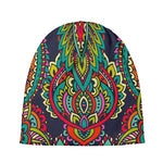 Colorful Floral Mandala Print Beanie