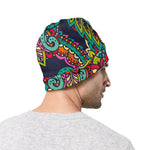 Colorful Floral Mandala Print Beanie