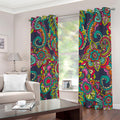 Colorful Floral Mandala Print Dimout Grommet Curtains