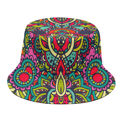 Colorful Floral Mandala Print Bucket Hat