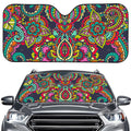 Colorful Floral Mandala Print Car Windshield Sun Shade