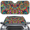 Colorful Floral Mandala Print Car Windshield Sun Shade