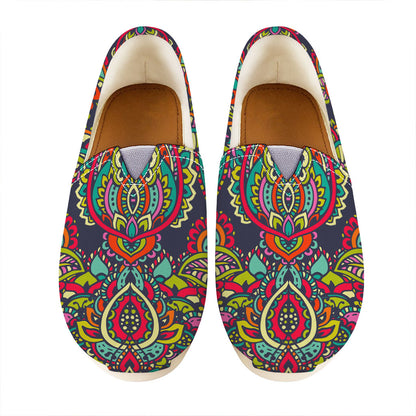 Colorful Floral Mandala Print Casual Shoes