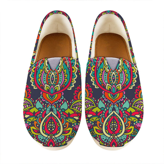 Colorful Floral Mandala Print Casual Shoes