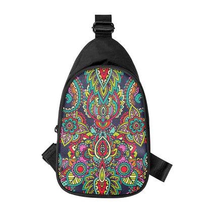 Colorful Floral Mandala Print Chest Bag