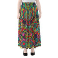 Colorful Floral Mandala Print Chiffon Maxi Skirt