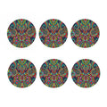 Colorful Floral Mandala Print Coaster Set