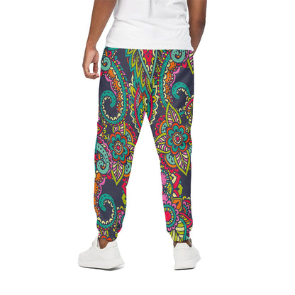 Colorful Floral Mandala Print Cotton Pants