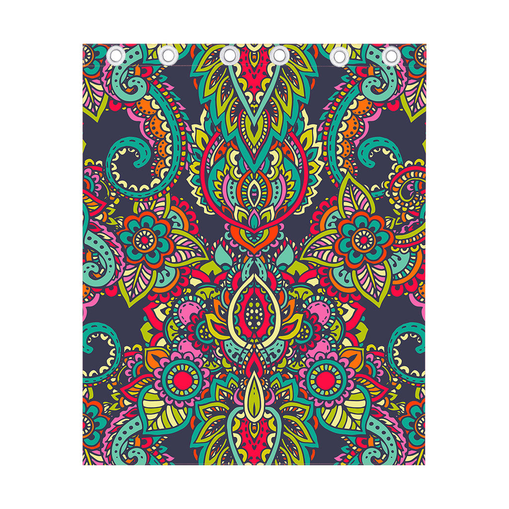Colorful Floral Mandala Print Curtain