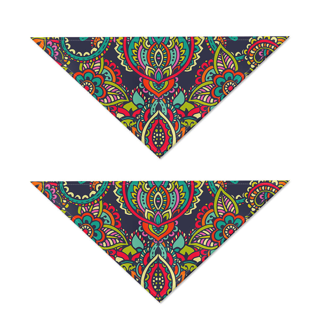 Colorful Floral Mandala Print Dog Bandana