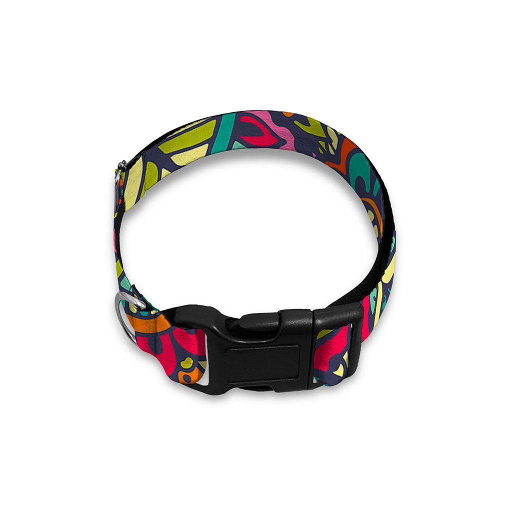 Colorful Floral Mandala Print Dog Collar