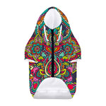 Colorful Floral Mandala Print Dog Zip Up Hoodie