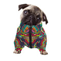 Colorful Floral Mandala Print Dog Zip Up Jacket