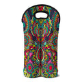 Colorful Floral Mandala Print Double Neoprene Wine Tote
