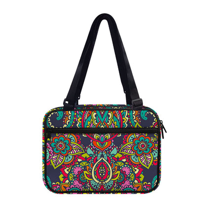 Colorful Floral Mandala Print Double Strap Bible Bag
