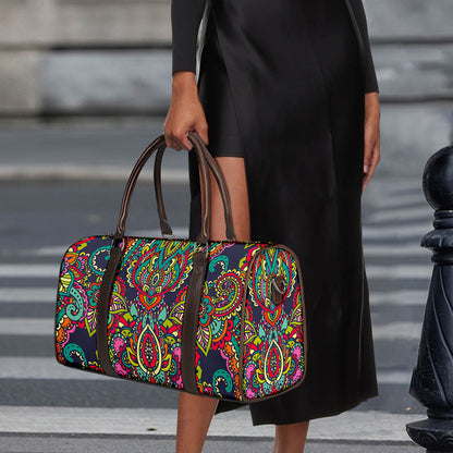 Colorful Floral Mandala Print Duffle Bag