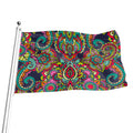 Colorful Floral Mandala Print Flag