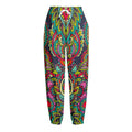 Colorful Floral Mandala Print Fleece Lined Knit Pants