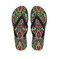 Colorful Floral Mandala Print Flip Flops