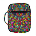 Colorful Floral Mandala Print Front Pocket Bible Bag
