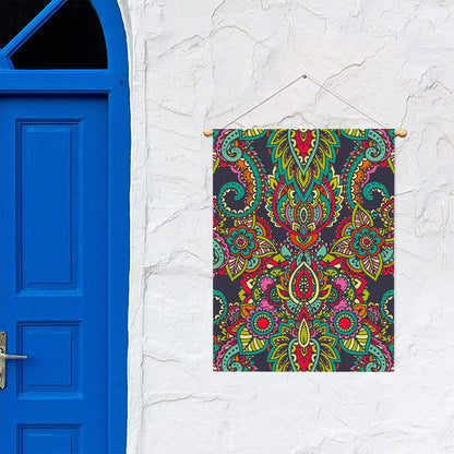 Colorful Floral Mandala Print Garden Flag
