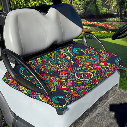 Colorful Floral Mandala Print Golf Cart Seat Cover