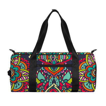 Colorful Floral Mandala Print Gym Bag