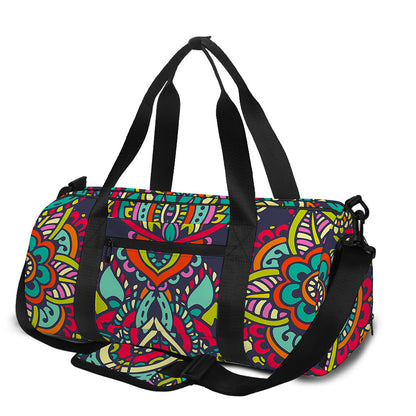 Colorful Floral Mandala Print Gym Bag