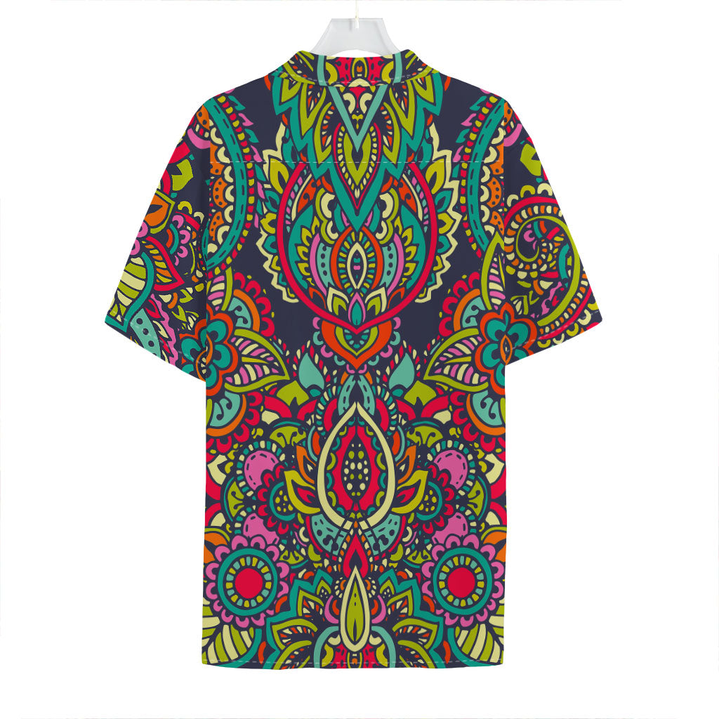 Colorful Floral Mandala Print Hawaiian Shirt