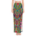 Colorful Floral Mandala Print High Slit Maxi Skirt