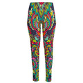 Colorful Floral Mandala Print High-Waisted Pocket Leggings